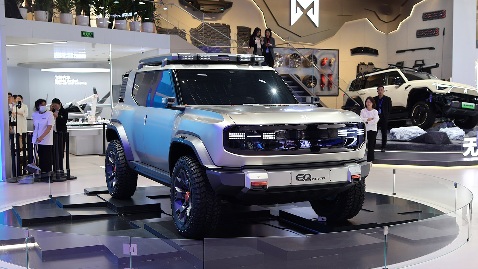 A rugged Dongfeng M-Hero concept SUV displayed at the 2026 Beijing auto show.