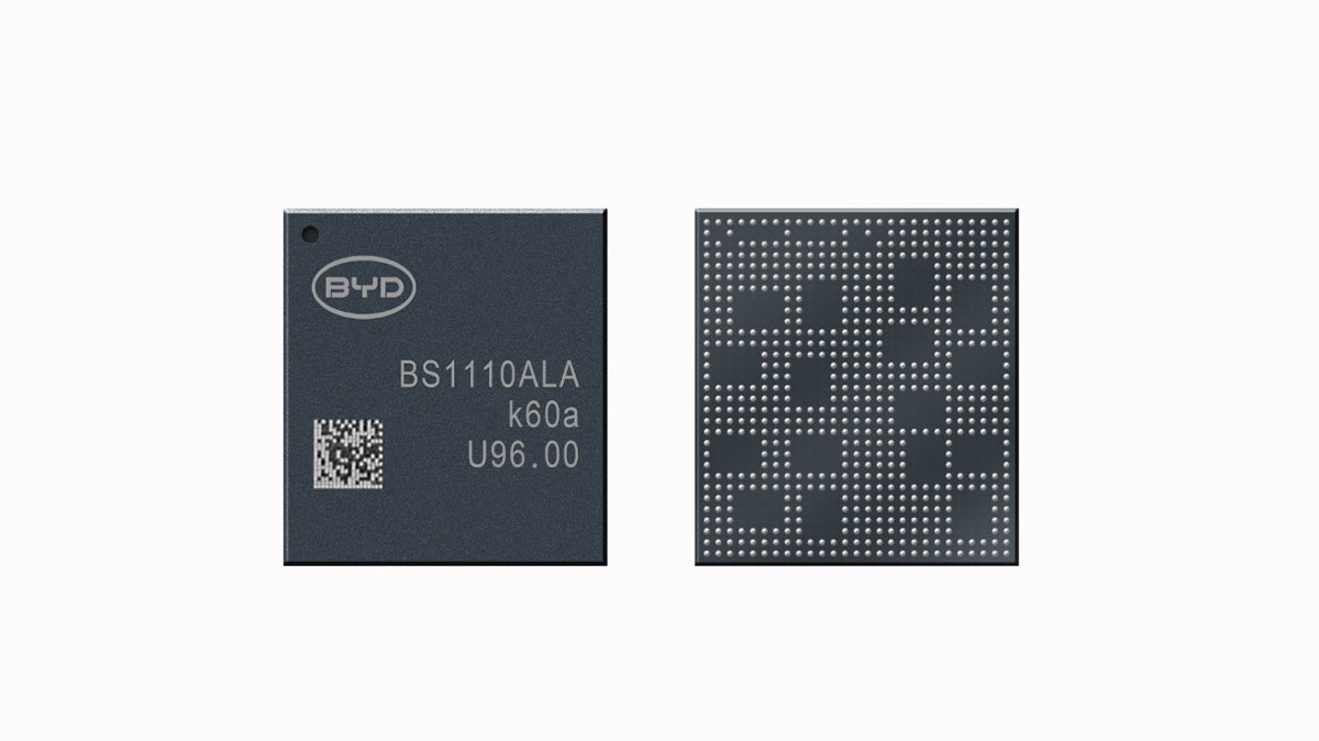 Front and underside views of BYD's next-generation 4D millimeter-wave radar chip.
