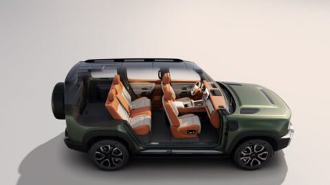 Cutaway rendering of the Geely Galaxy Cruiser 700 showing its 5-seat cabin and rear cargo area.