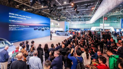 Visitors and media attended AITO's press conference at the 2026 Paris Motor Show, where the brand showcased its technology and shared its vision for global expansion.
