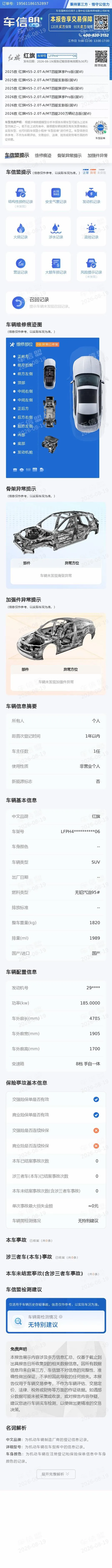 HongQi 2025 HS5 2.0T 4-wheel drive Xuan Ying Edition Automatic Gear 9