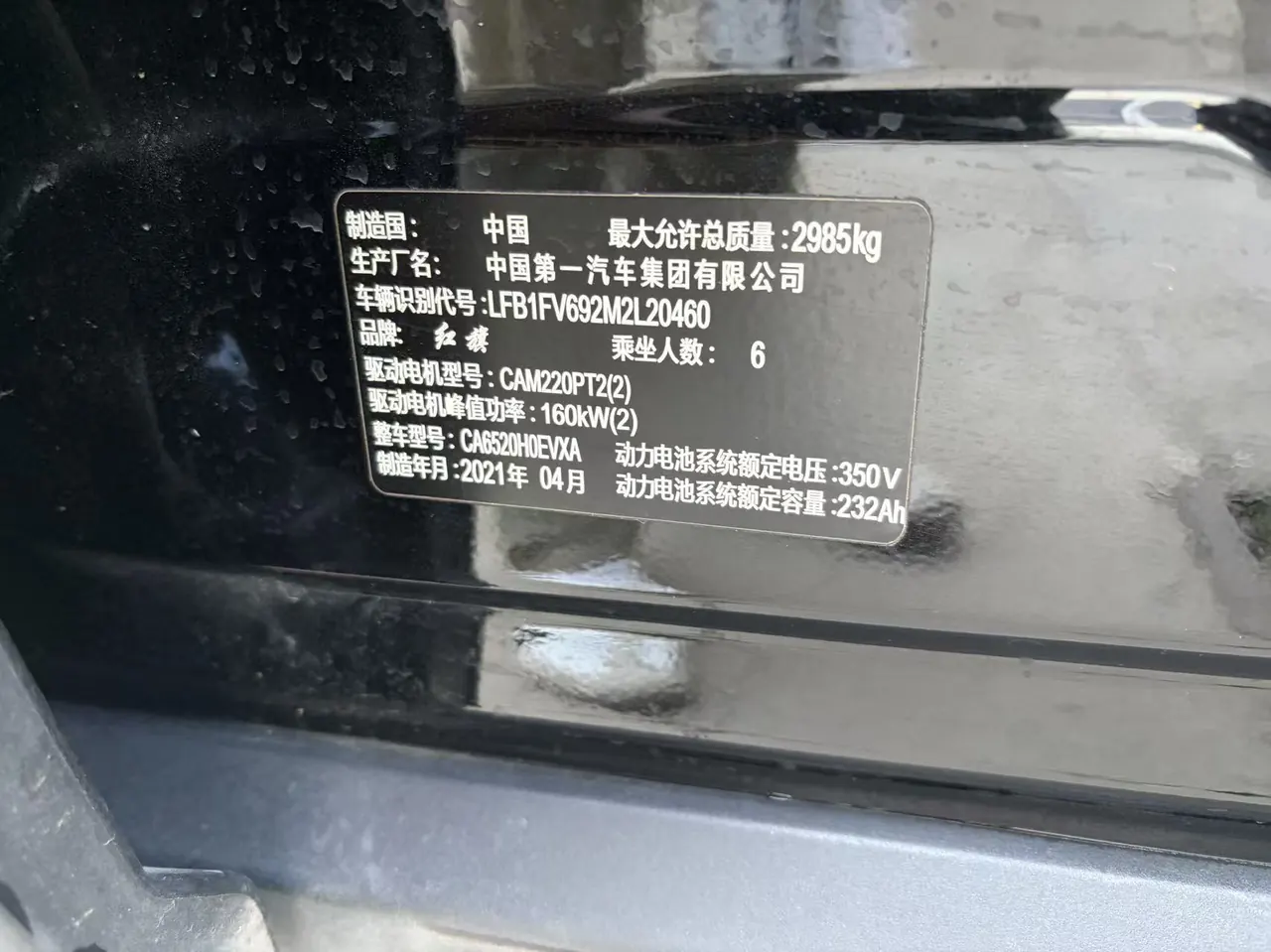 HongQi 2021 E-HS9 Flag Enjoy 6-seat Automatic Gear 10