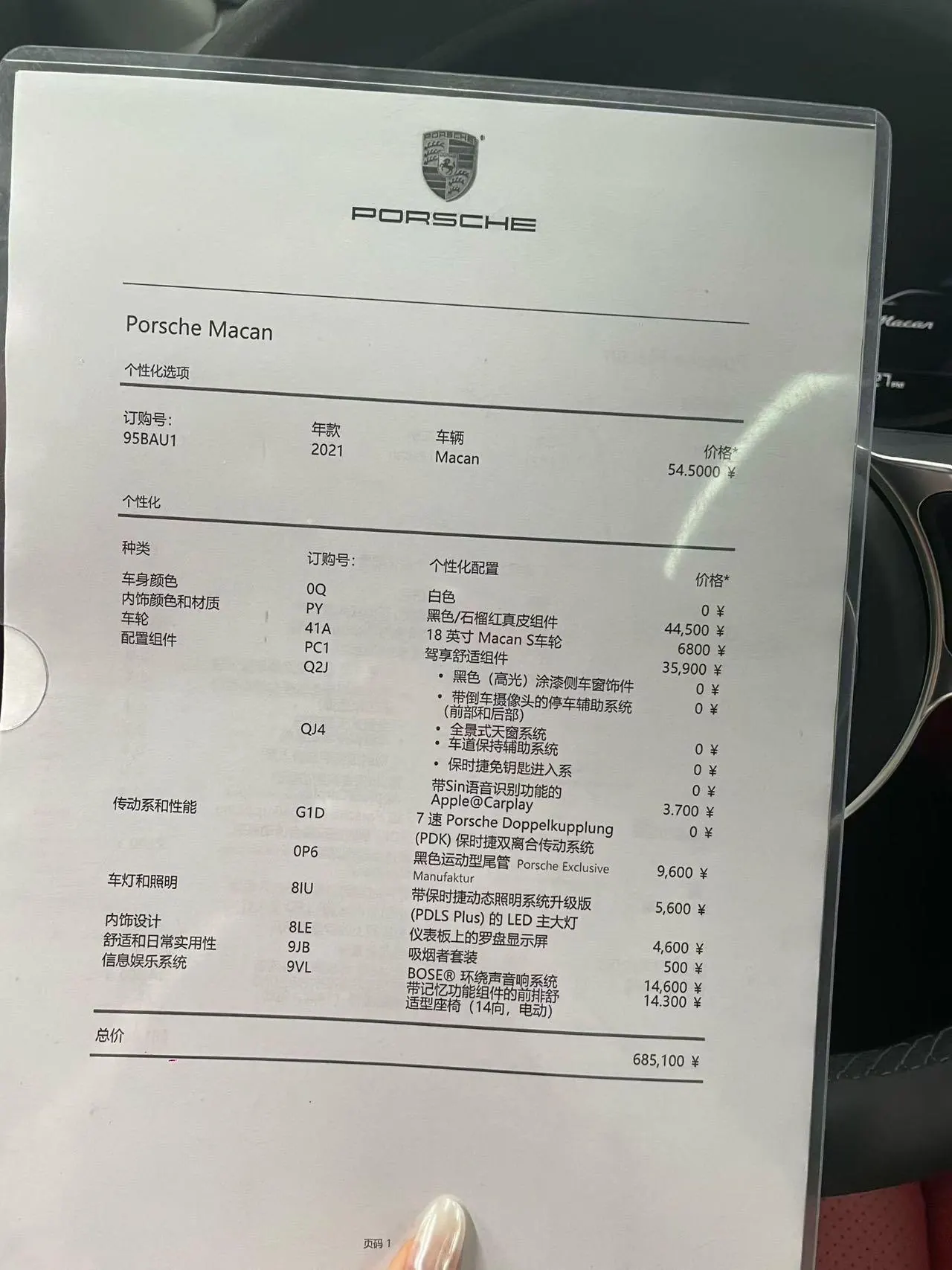 Porsche Macan (Imported) 2020 Macan 2.0T Automatic Gear 8