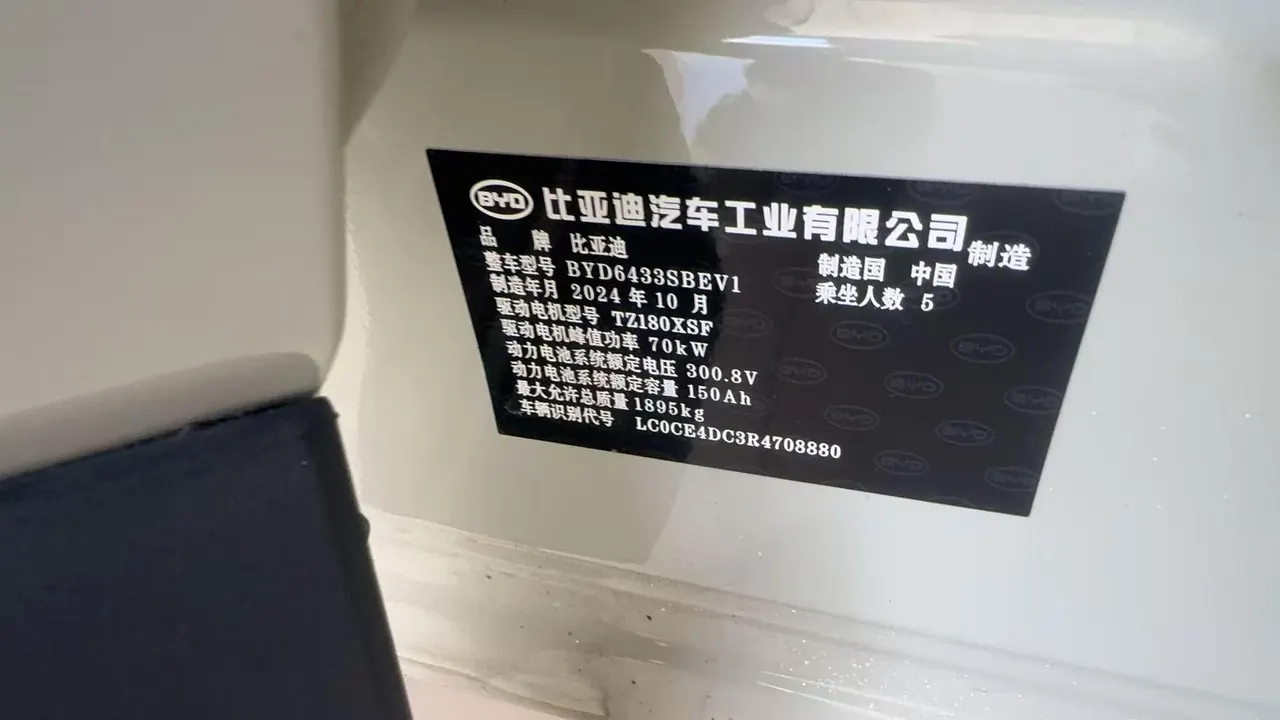 BYD 2024 Yuan UP 401KM Vital Edition Automatic Gear 10