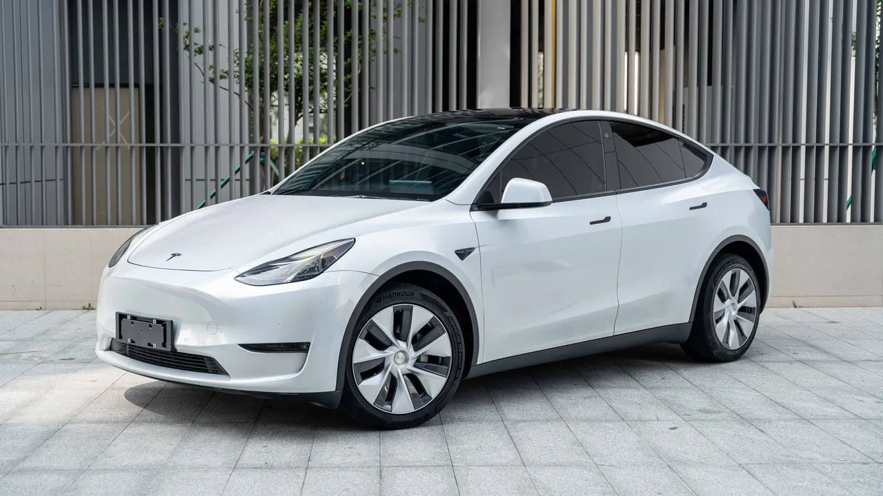 Открыть галерею: Tesla 2021 Model Y long endurance all-wheel drive version automatic transmission